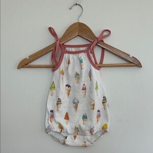Nola Tawk Baby Girls’s Ice Cream Cone Print Bubble Size 6-12 months EUC